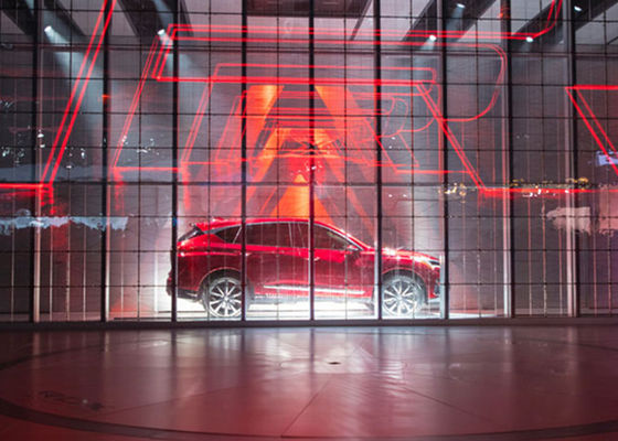 Υψηλή φωτεινότητα εσωτερικού χώρου εξωτερικού χώρου SMD P2.84 P20 Πλήρες έγχρωμο πλέγμα LED από γυαλί τοίχου